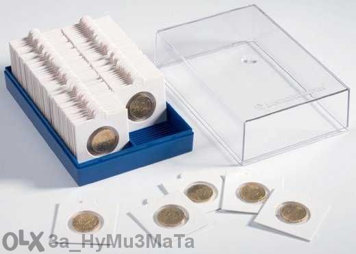 Кутия За Съхранение На 100 Броя Монети В Картончета Leuchtturm