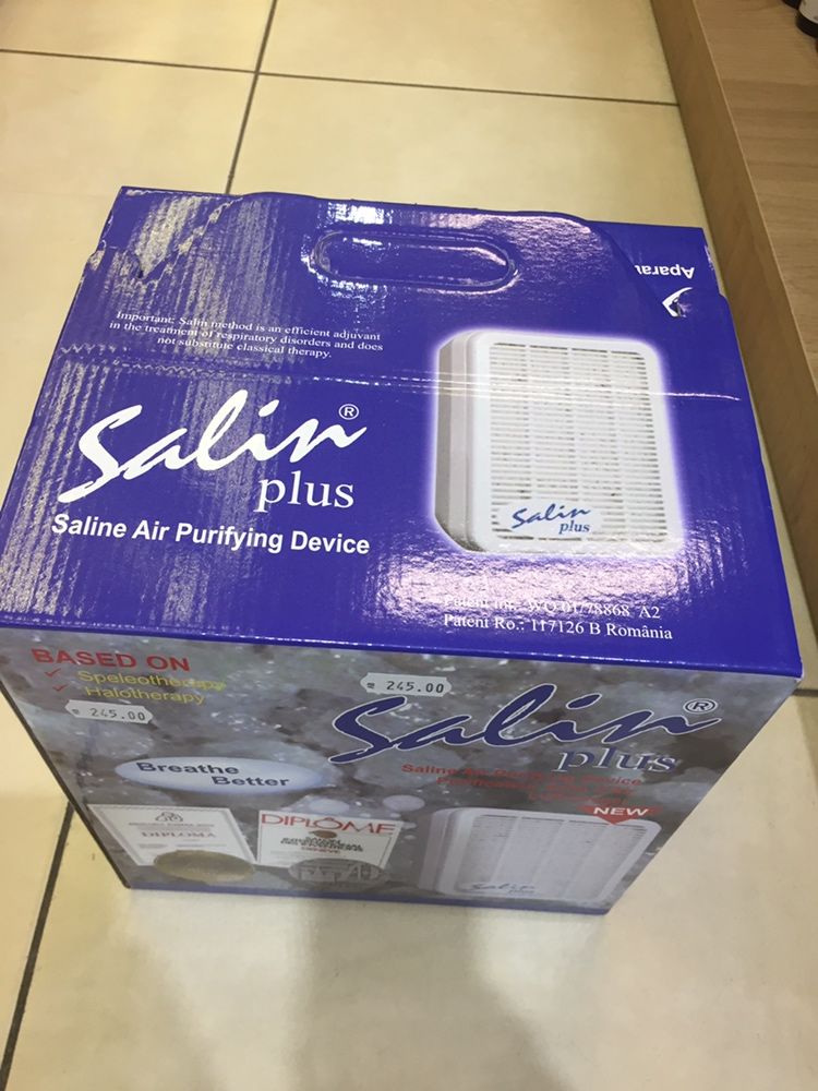 Salin Plus -Апарат за провеждане на солна дихателна терапия у дома.