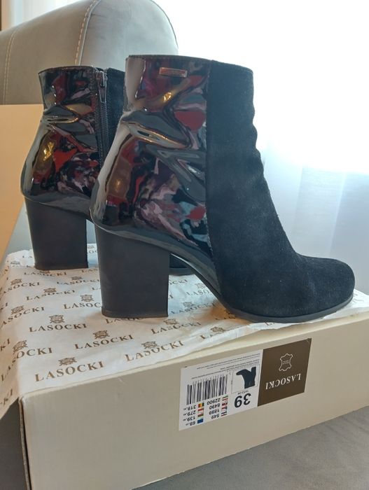 Боти Lasocki - черни , естествена кожа