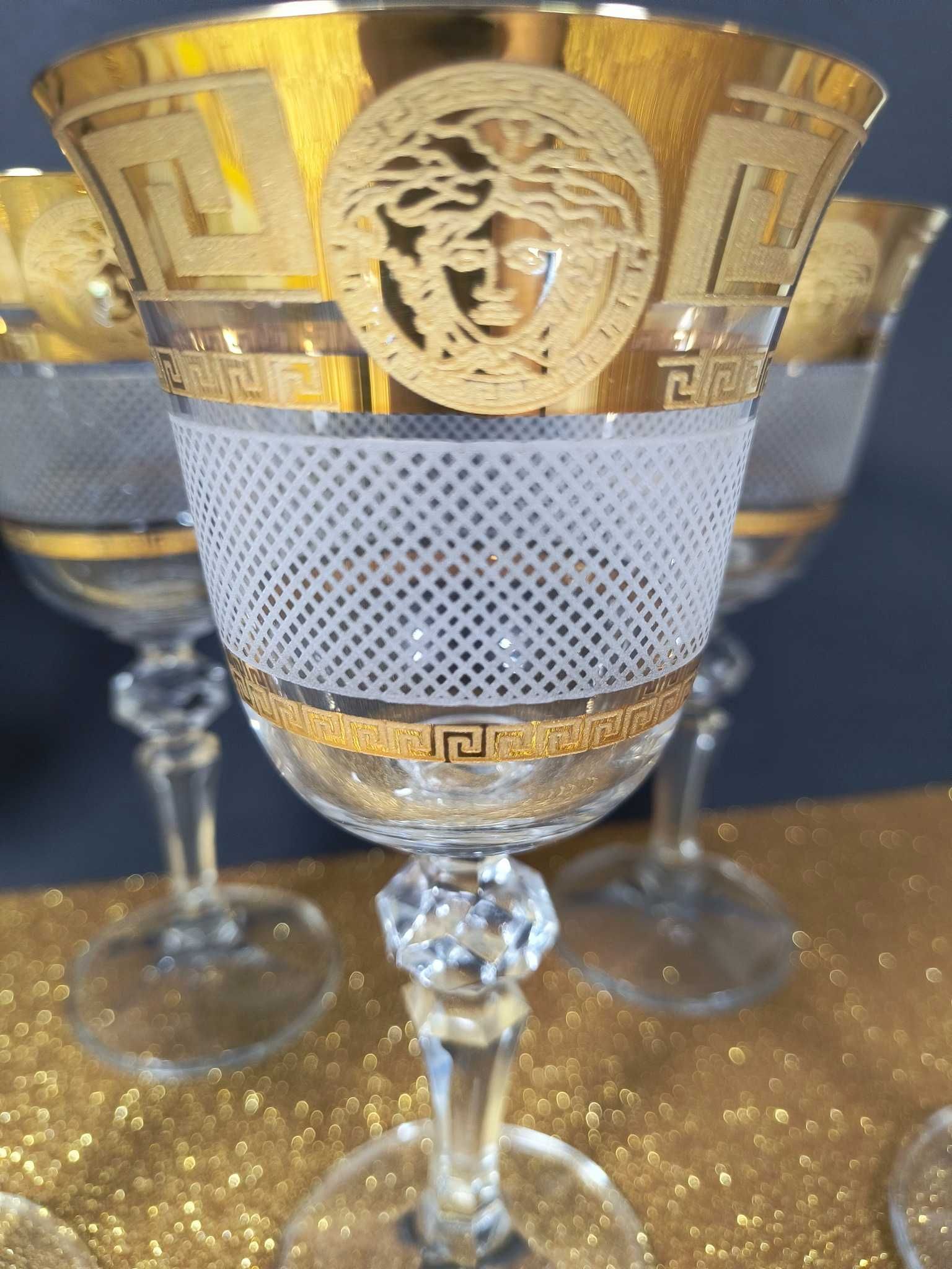 6 броя чаши  - Бохемия, серия "Christina- Versace Gold