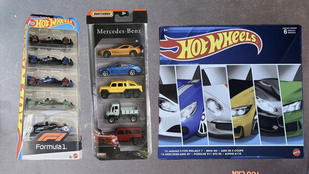 Mercedes 5 pack Matchbox, Formula 1 hot wheels BMW Audi Porsche 6 pack