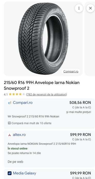 Anvelope 215 60 r16 nokian m+s