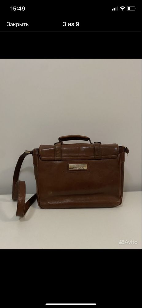 Кожаный портфель massimo dutti