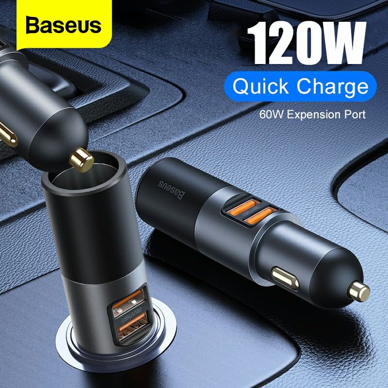 Автомобильное зарядное устройство BASEUS (USB Type-C прикуриватель)