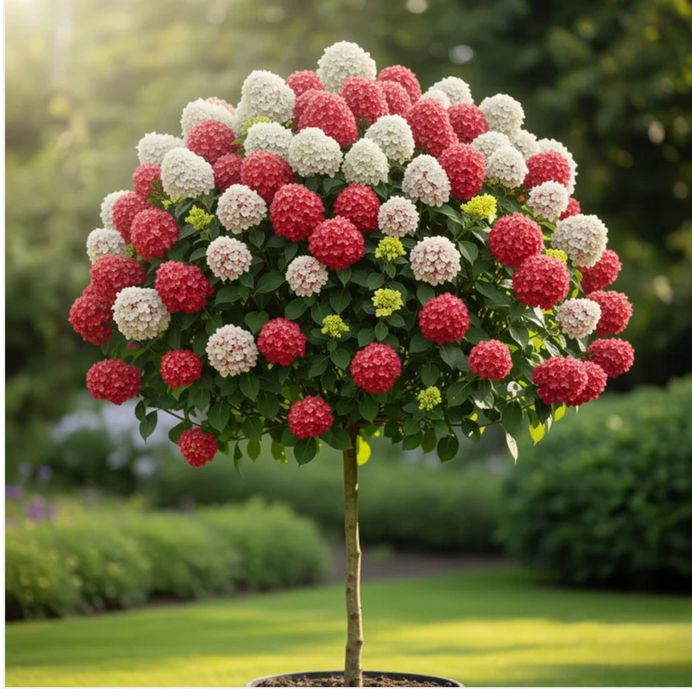 Hortensie pomișor in 3 culori