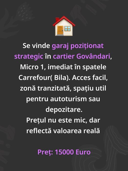 Vand sau închiriez garaj Micro 1