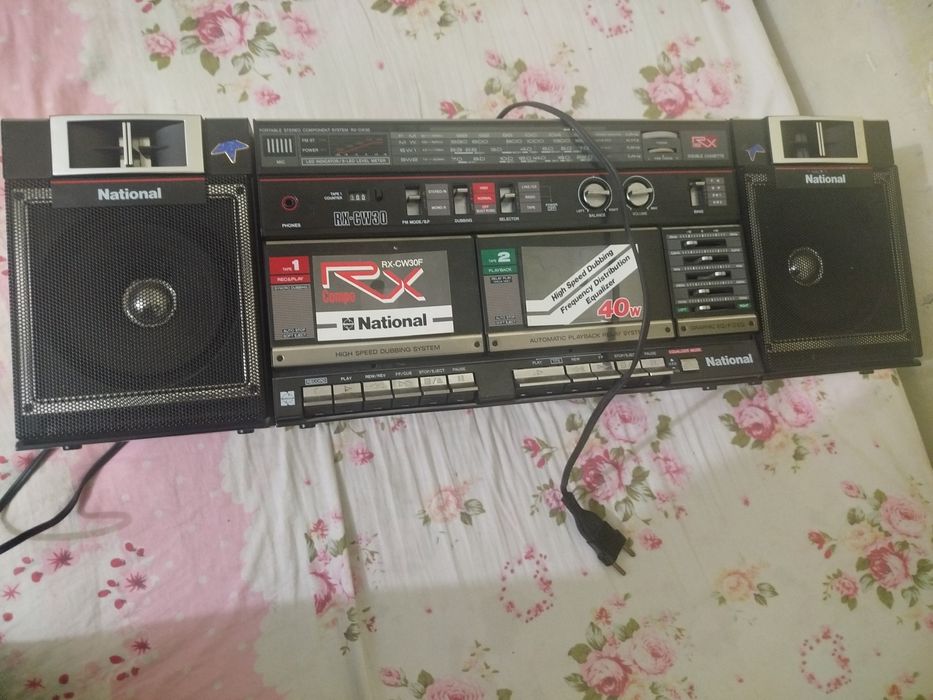 National магнитофон 2 кассетный, идеал, 22 в колонка