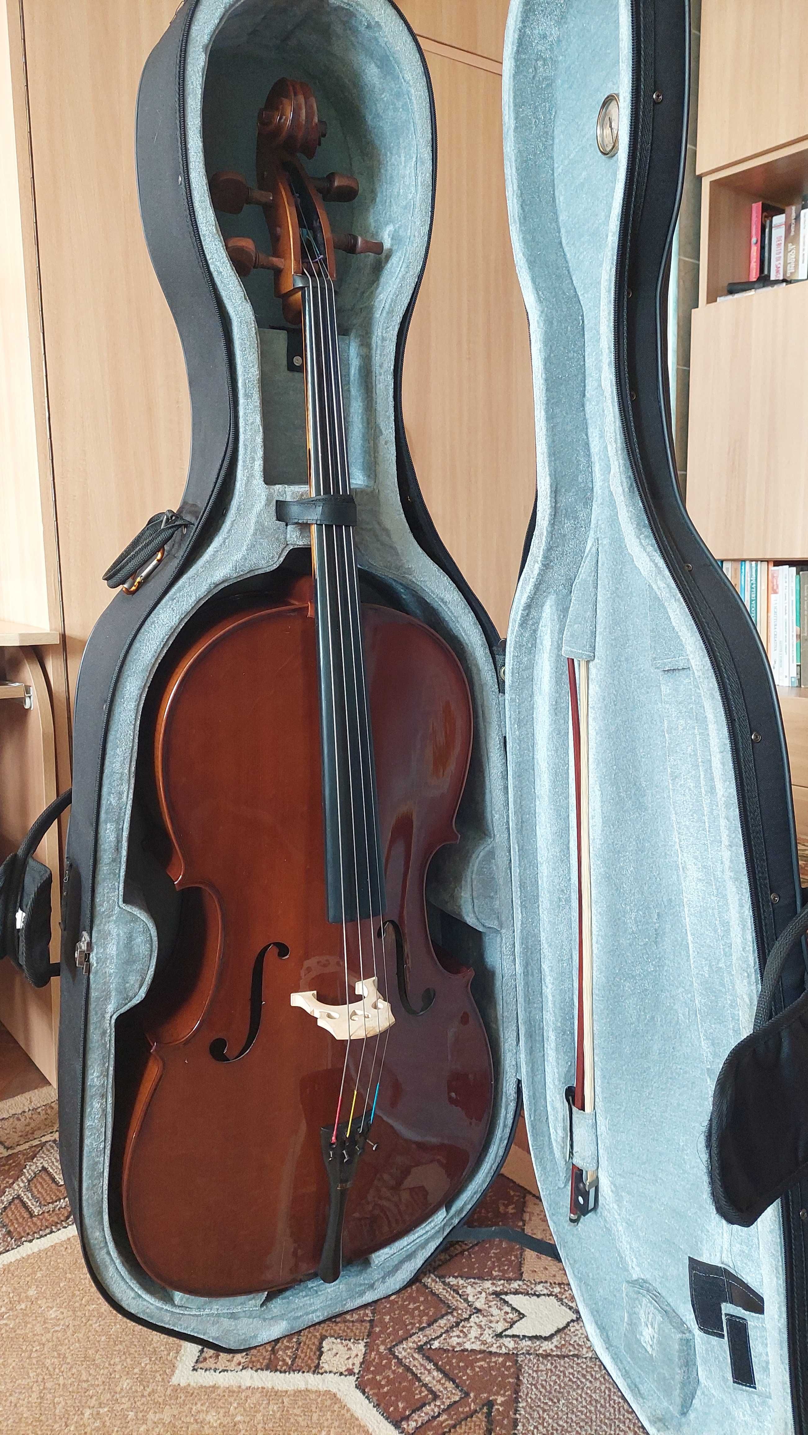 Виолончело Stentor Student 1 cello + лък Petz 1175VC и твърд калъф