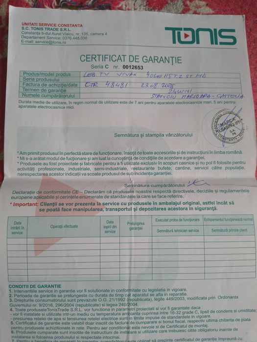 Tv Led Vivax diagona 100 cm nou