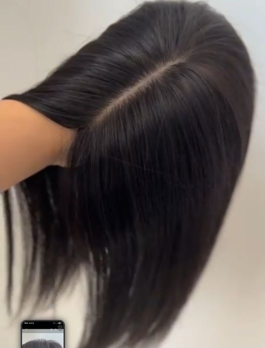 Продам, накладку из натурального волоса, тёмный каштан. Длина изделия