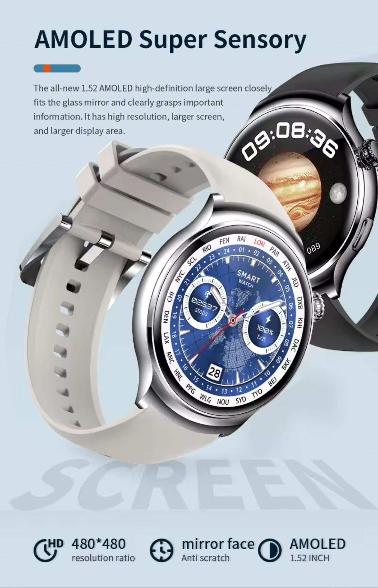 Smartwatch AMOLED HD 480x480