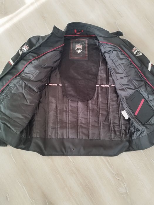 Мото екип с гащеризон, яке със сваляща подплата и обувки