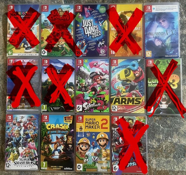 Продам игры на Нинтендо