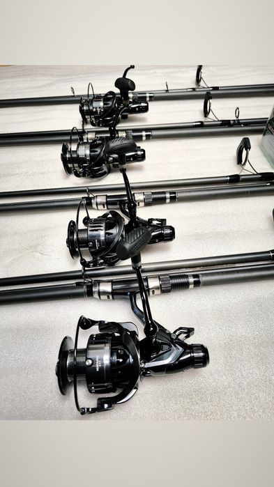 SET 4 LANSETE 3 SEGMENTE 3.90M 3.75LBS + 4 Mulinete EagleKing 6000
