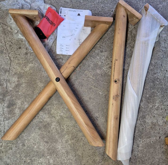 Комплект Масивни X-образни Крака за Маса – Акация (XL) 72см