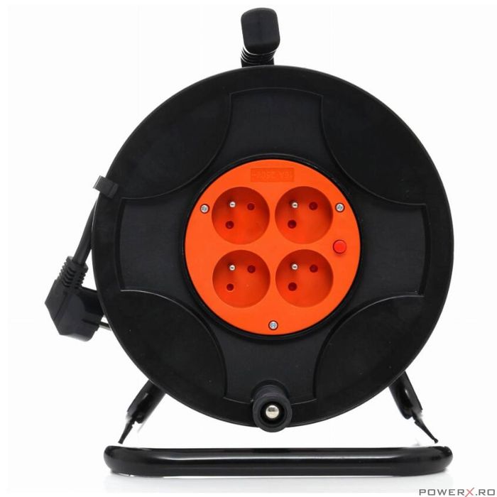 Rola de curent 50m, prelungitor cu tambur, Kraft