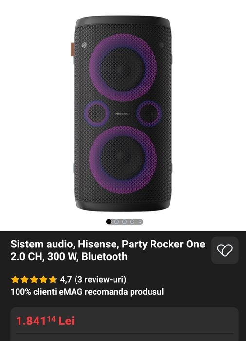 Vând boxa activa Hisense noua,cu 4 ani garantie