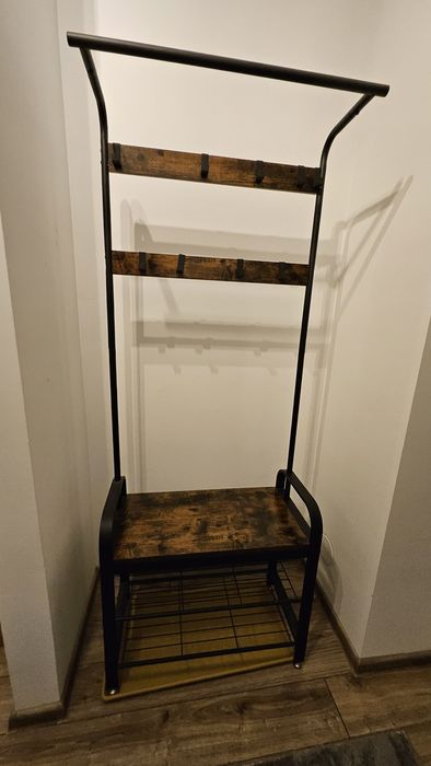 Vând cuier cu 2 rafturi pentru incaltaminte, Vasagle, banca, pal si me