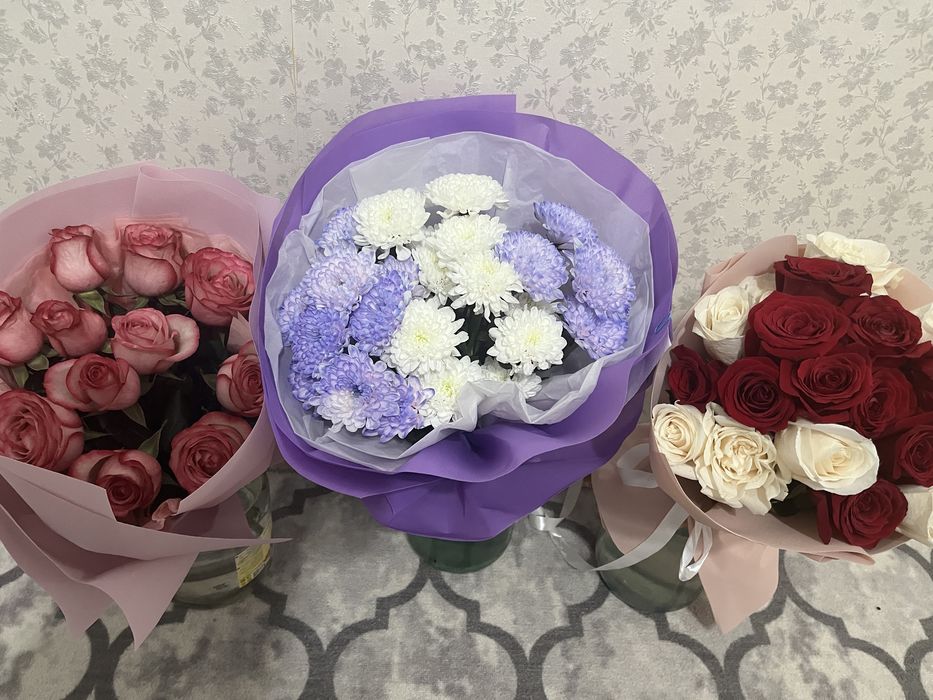 3 букет -11000 тг.Свежий кешегі