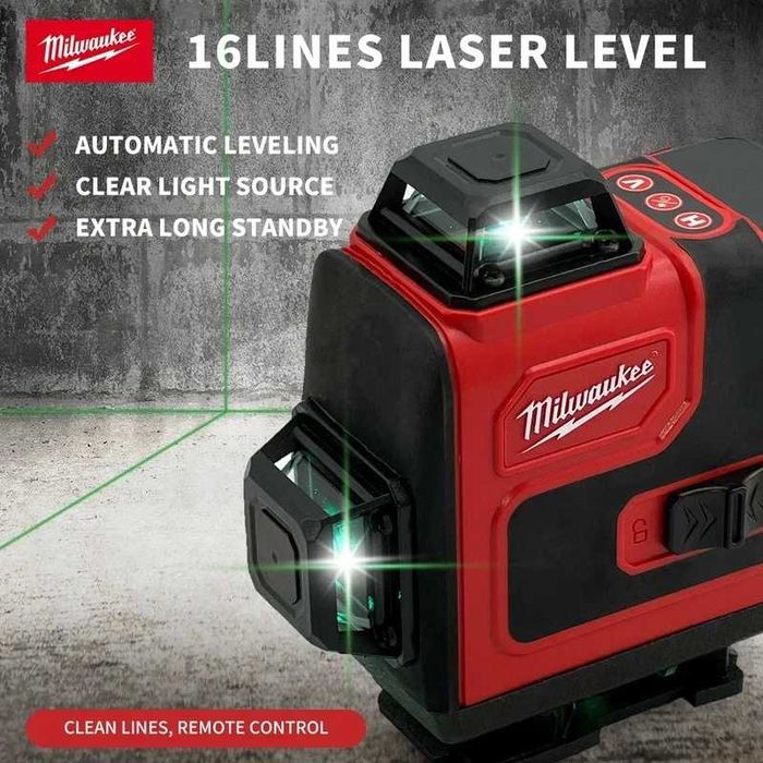Nivela laser 16 linii, 4D,Autonivelare +acumulator și telecomanda