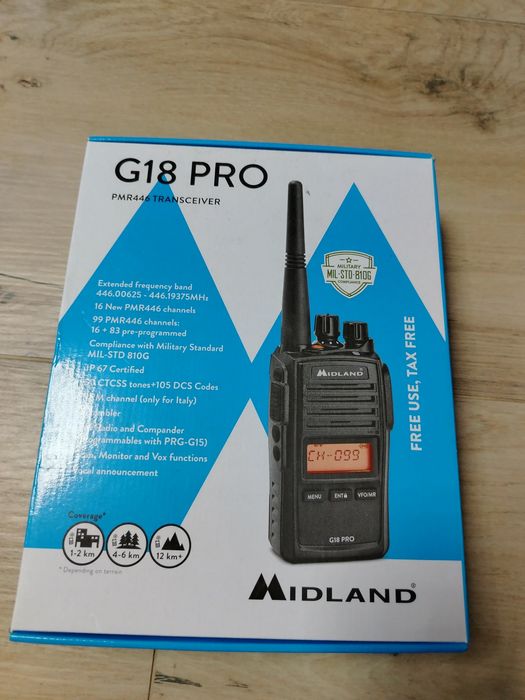Midland G18 Pro Transmițător Wireless PMR 0.5W cu Ecran Monocrom