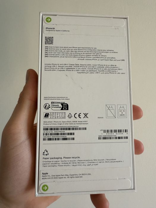 iPhone 17 Air 256gb Black Nou/Sigilat/Garantie