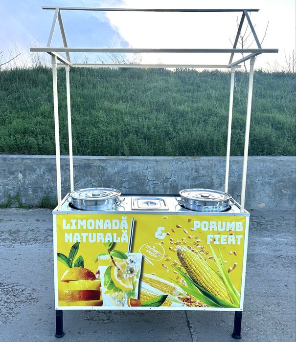 Toneta, stand, taraba porumb fiert pe gaz
