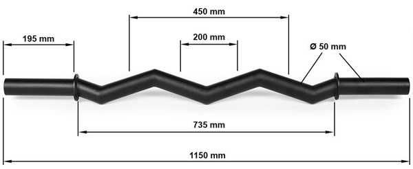 ПРОМО! Олимпийски Удебелен Крив Лост SZ Fat Bar - 115 см