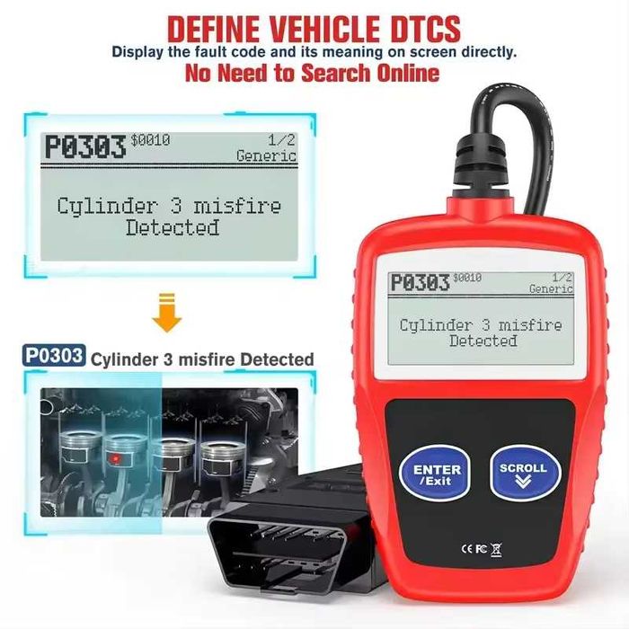 Tester StandAlone Interfata OBD2 Diagnoza Auto Detect/Stergere Erori