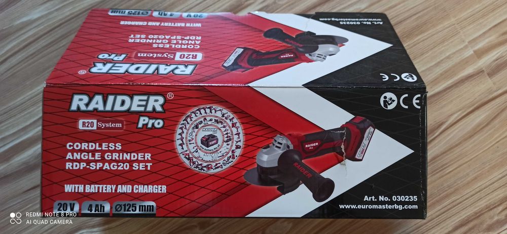 Акумулаторен ъглошлайф Райдър  20 волта