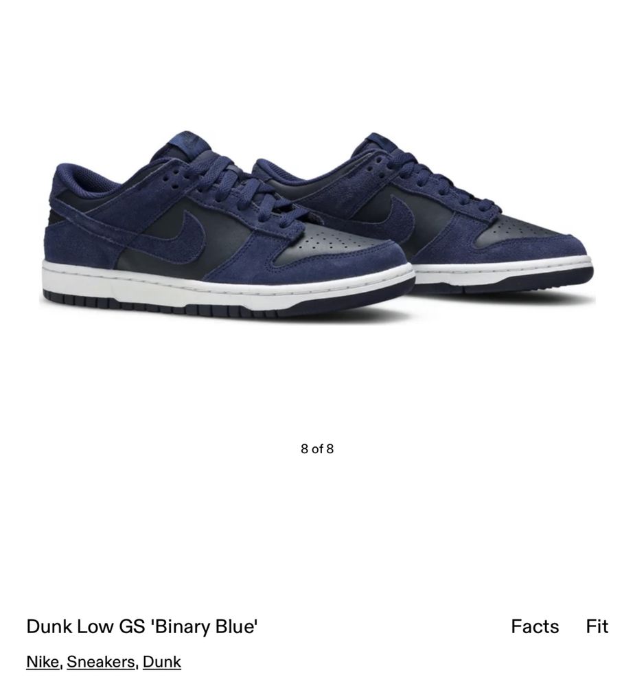 Nike Dunk Low GS 'Binary Blue'