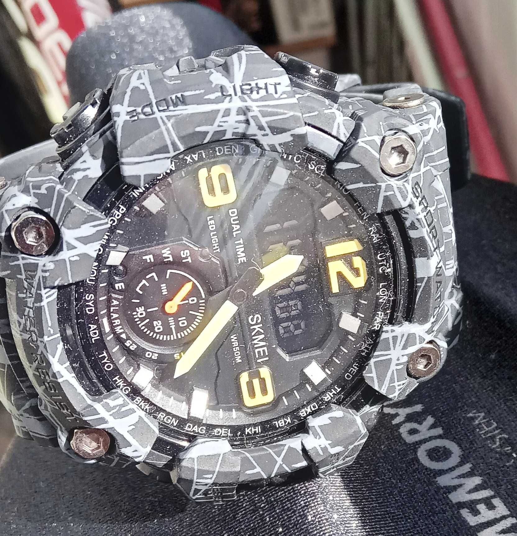 Ceas electronic digital, dual, sport,militar,alarm,iluminator,quartz