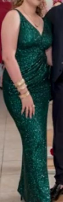 Rochie verde cu paiete