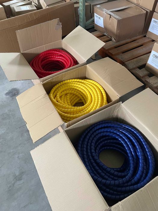 Spirala plastic protectie furtunuri  culor rosu albastru galben