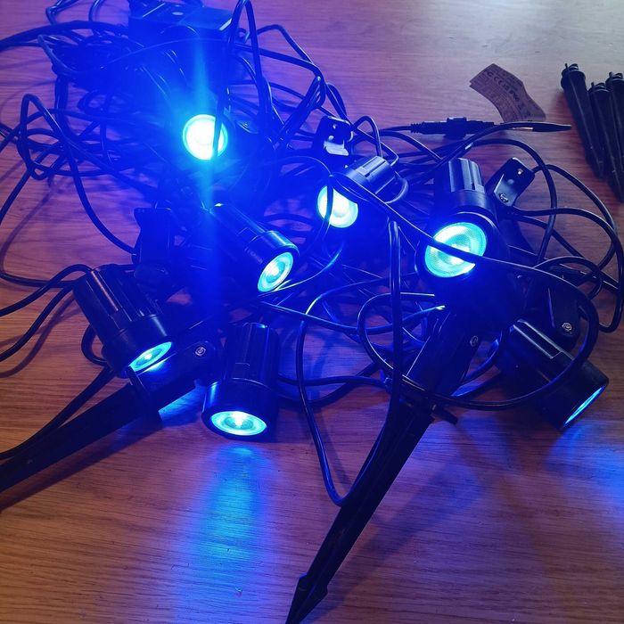 Комплект от 8 RGB градински прожектори с дистанционно управление