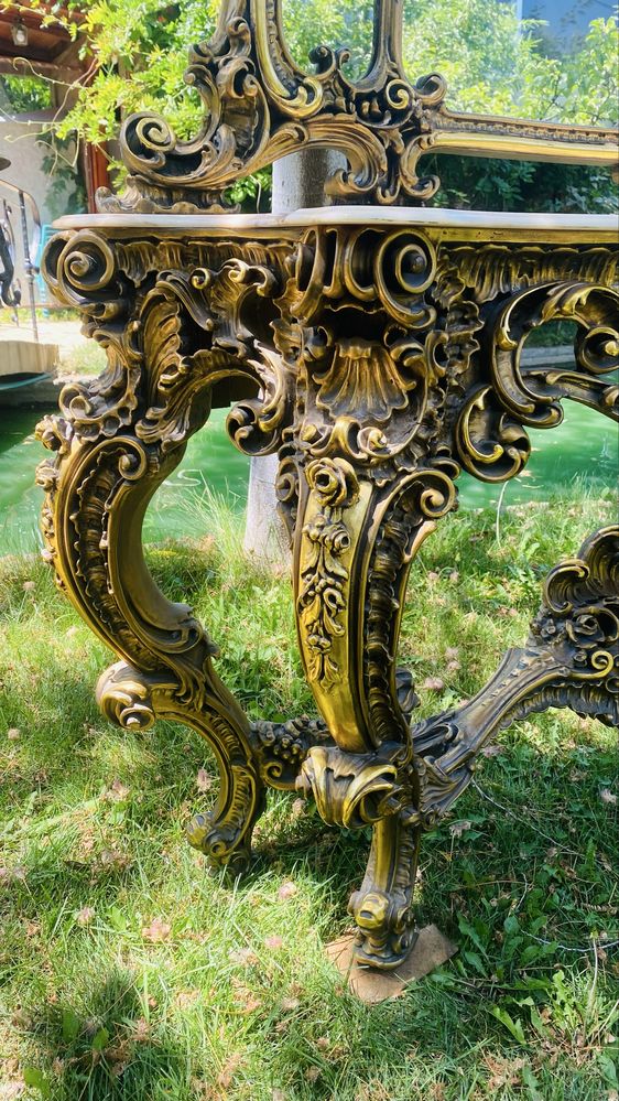 Consola Stil Baroc Rasina Oglinda Marmura Vintage Antic Veche