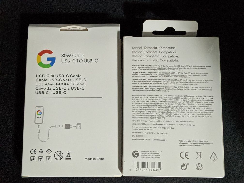 Зарядное устройство Google 30W + Cable