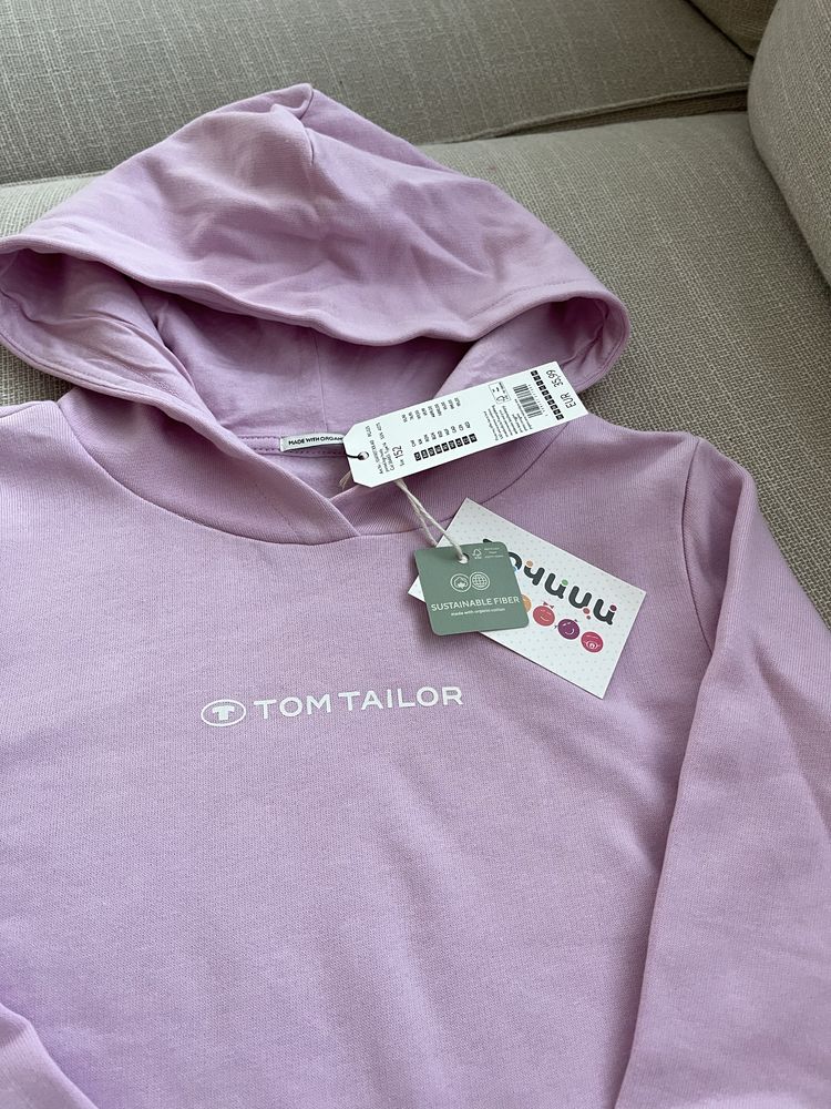 НОВ Детски суичър с качулка Tom Tailor, розов, р-р 152