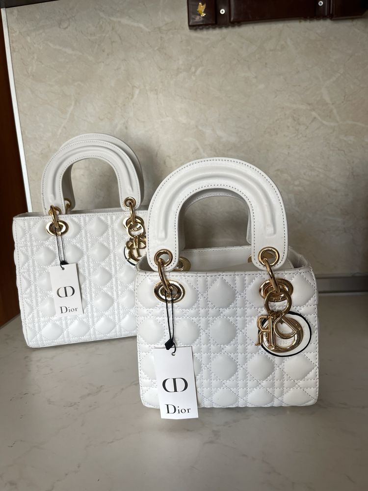Чанта Mini Lady Dior бяла