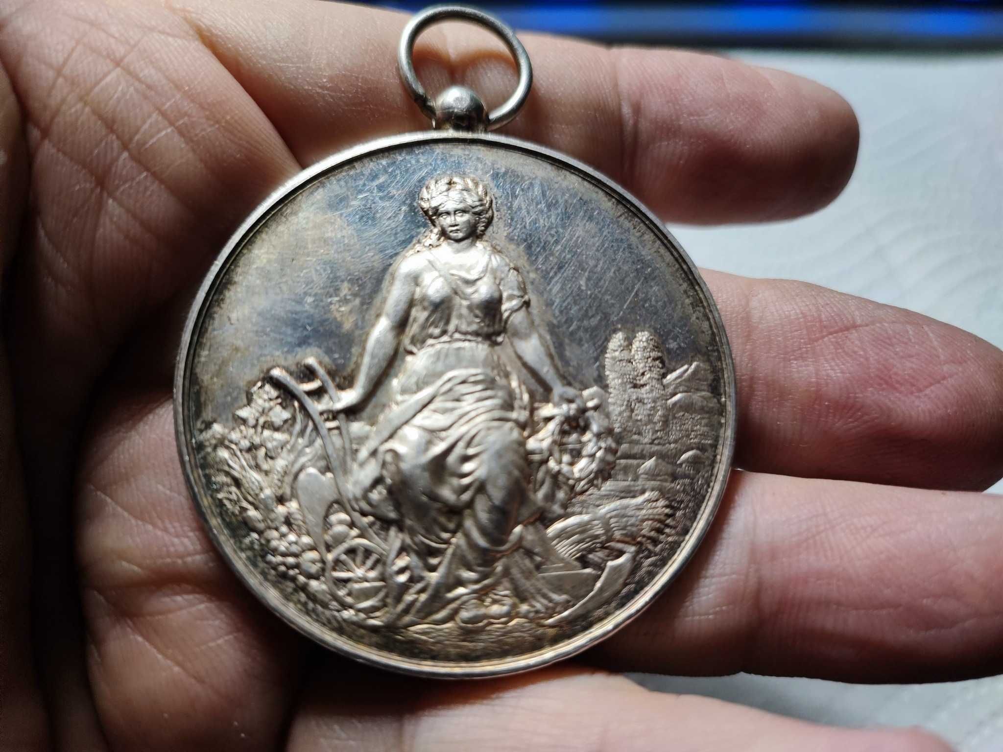 Medalie vintage argint franceza 1898
