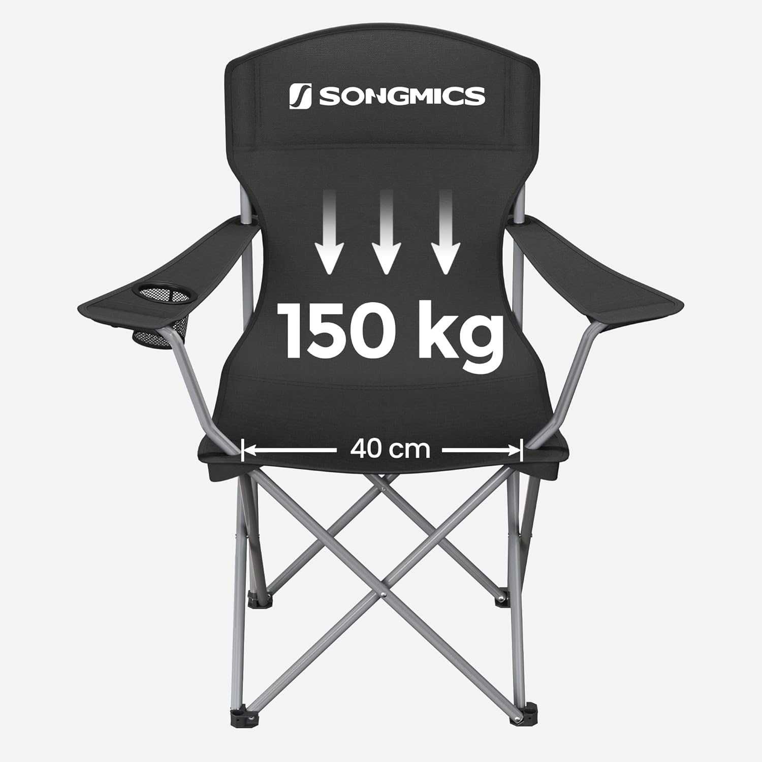 SONGMICS  2 x изкл големи сгъваеми столове за къмпинг до 150кг.