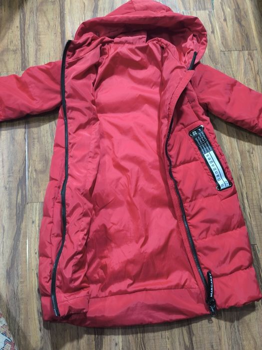 Длинная куртка пуховик на 10/11 лет