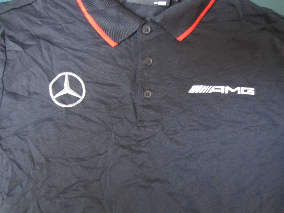 Tricou polo Mercedes AMG, masura M, polo 3 nasturi, 50%Bumbac, nou