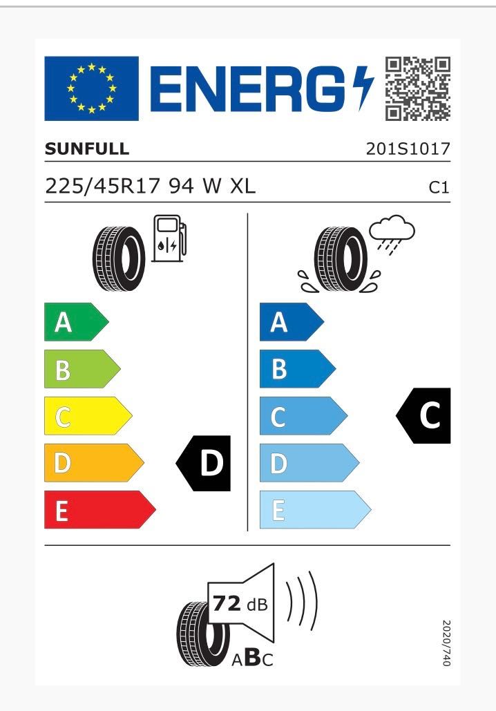 1 брой гума SUNFULL SF-888 215/45/17