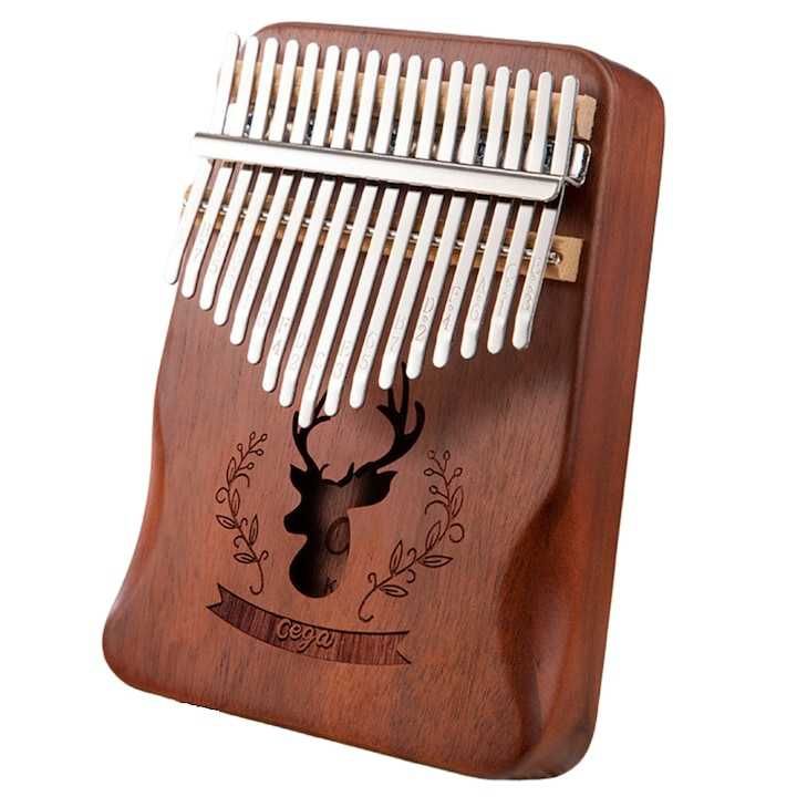 Kalimba, instrument muzical cu 17 note, ergonomic, lemn, maro,nou