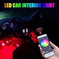 Luminile ambientale interioare LED cu RGB Bluetooth
