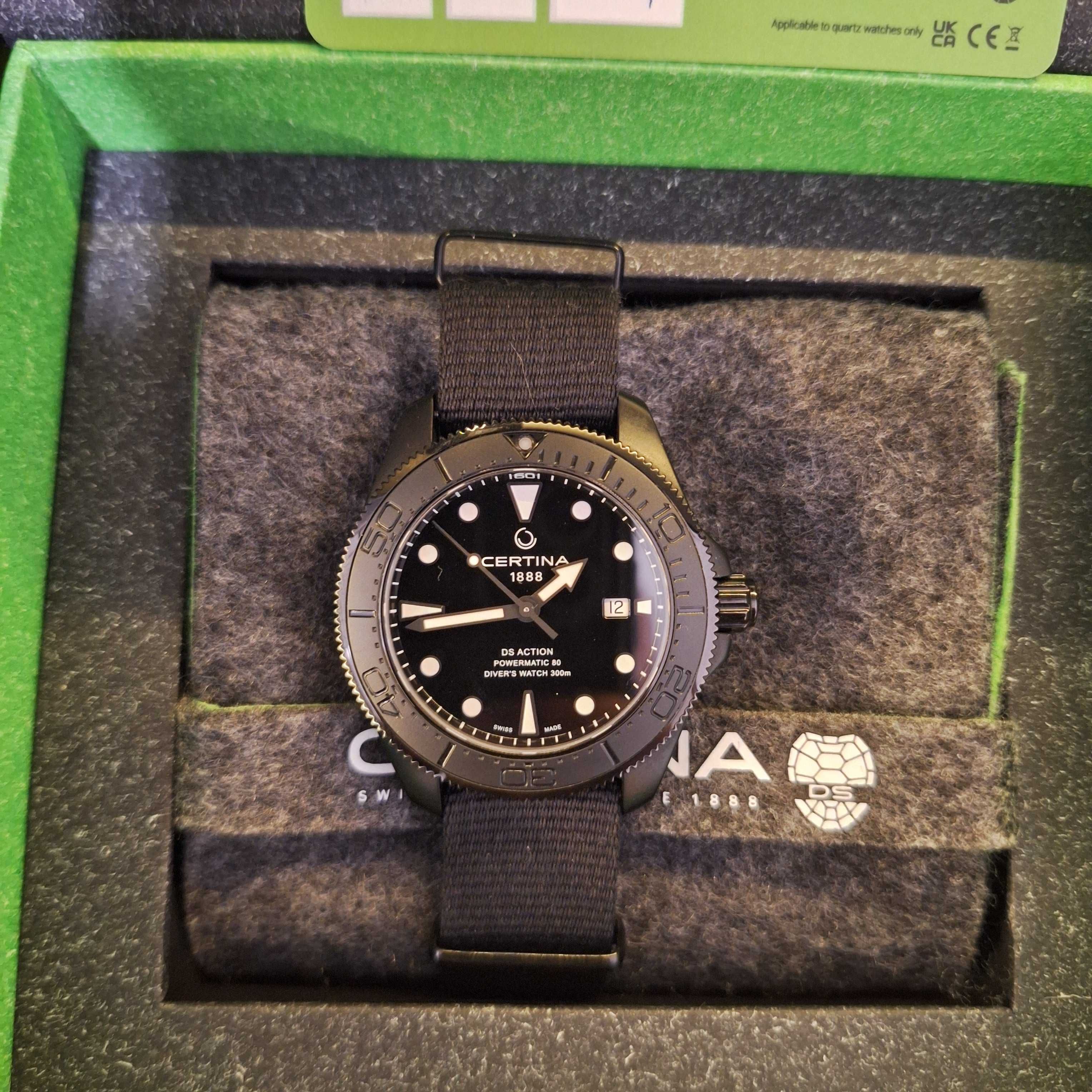 Certina DS Action Diver  300m black  43 mm  Powermatic 80