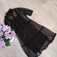 H&M рокля тюл с къдрици р-р ХС