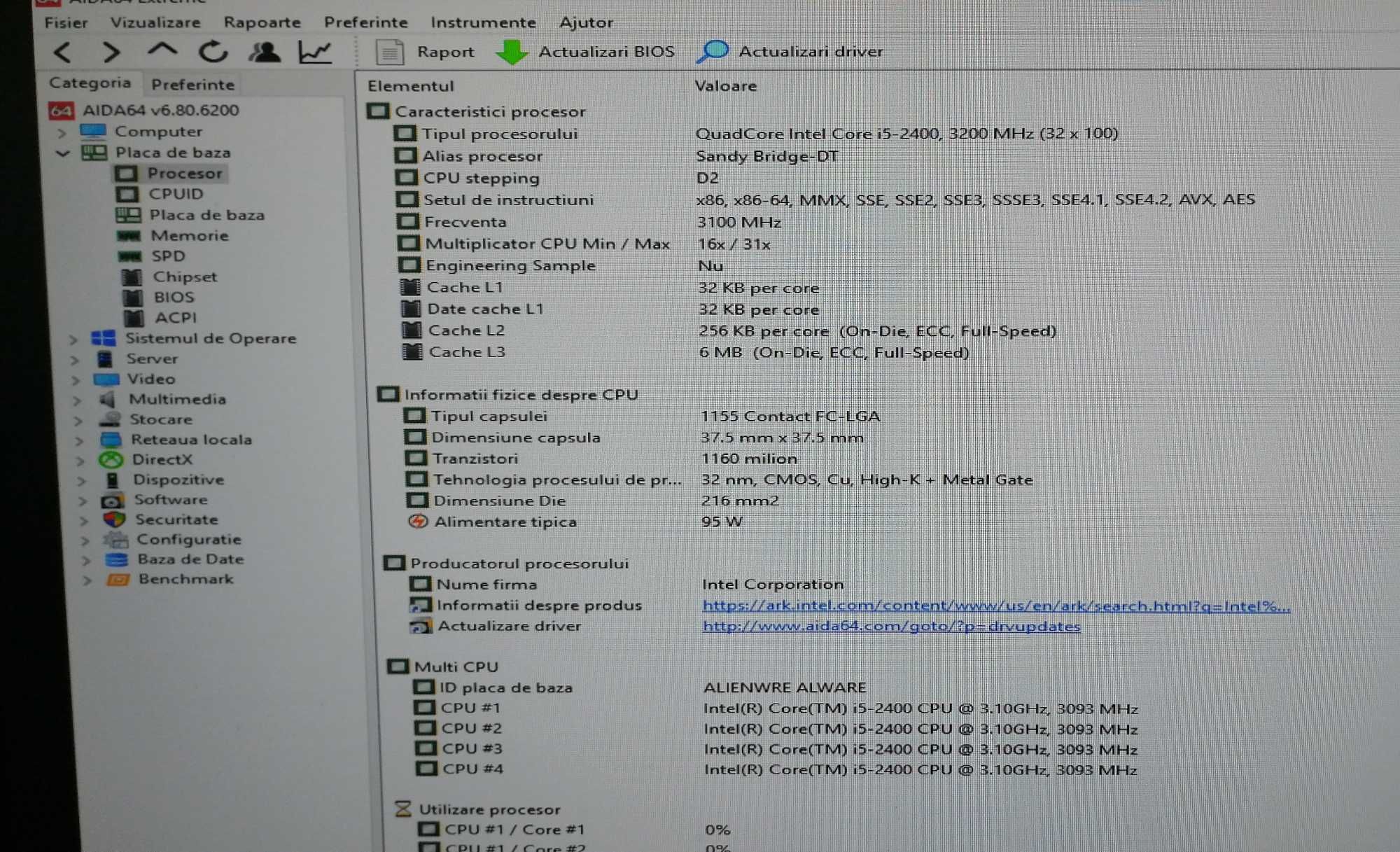 Kit i5 2400 - Placa de Baza Alienware X51 - 8 GB DDR 3 - Cooler