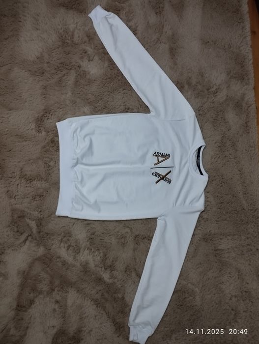 Bluza albă bărbați S – model tip Armani Exchange, nouă